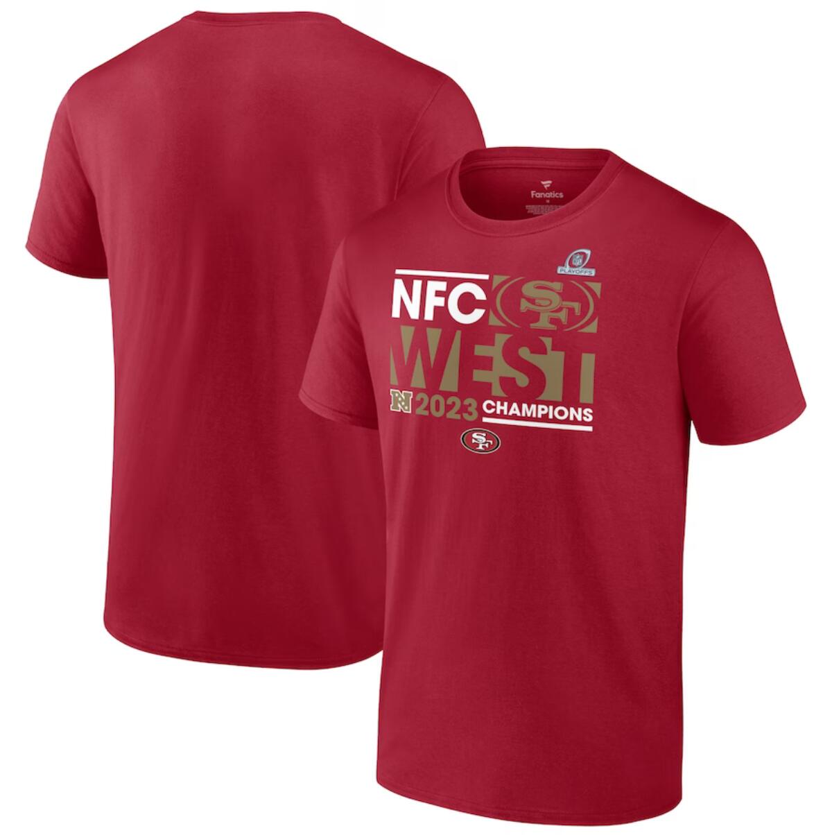 Men's San Francisco 49ers Scarlet 2023 NFC West Division Champions Conquer T-Shirt